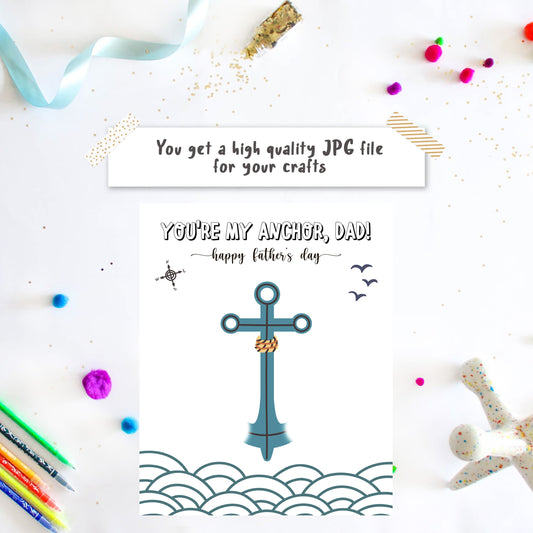 Anchor footprint - Diy father's day handprint crafts