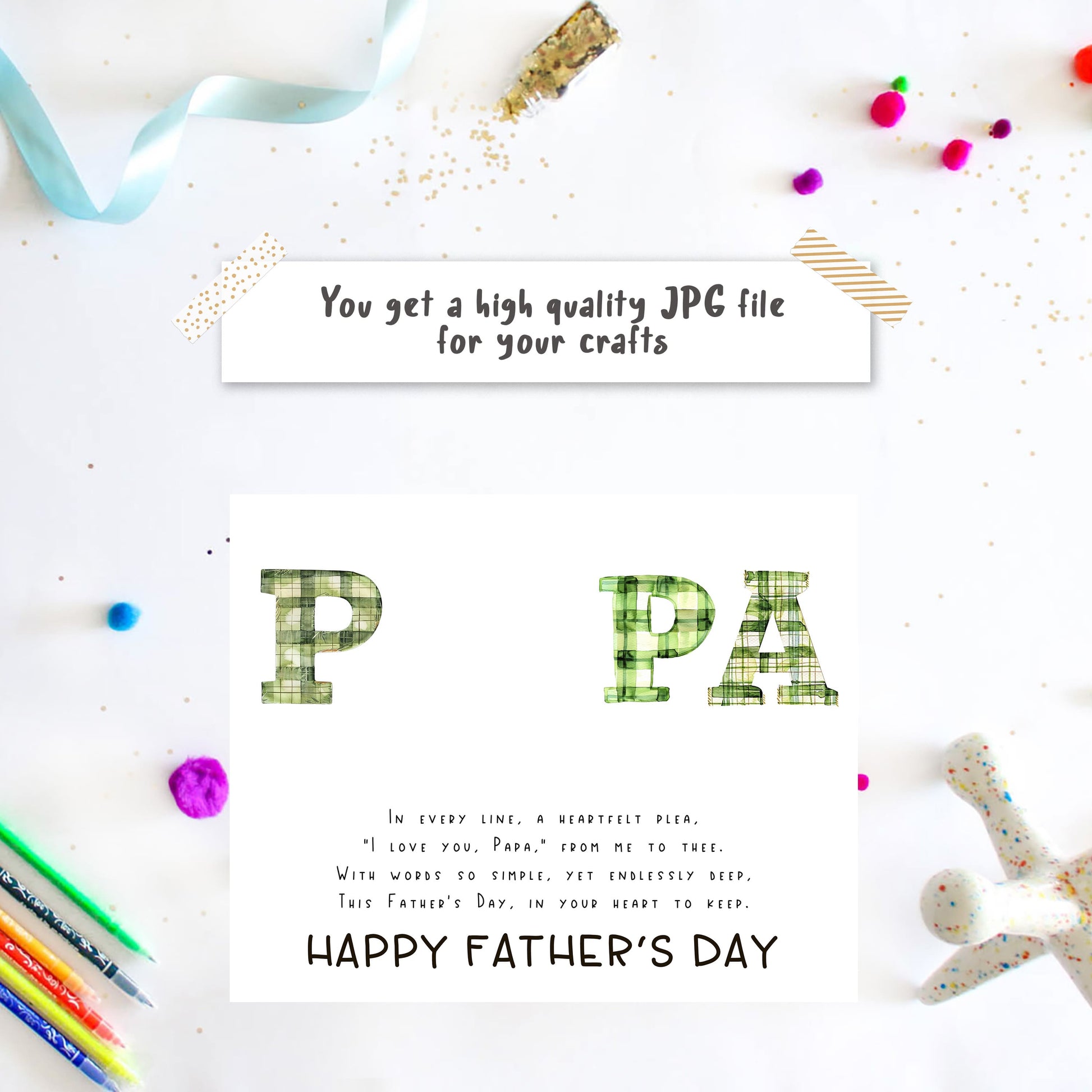 Father's day poem for Papa - Handprint crafts for kids