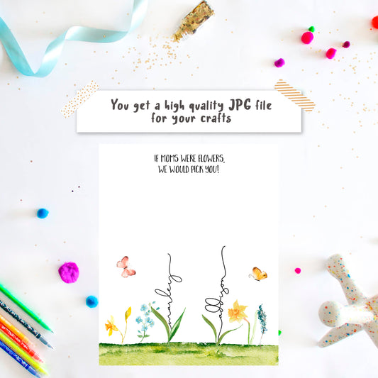 Mother's Day Handprint Custom Personalized Printable Card