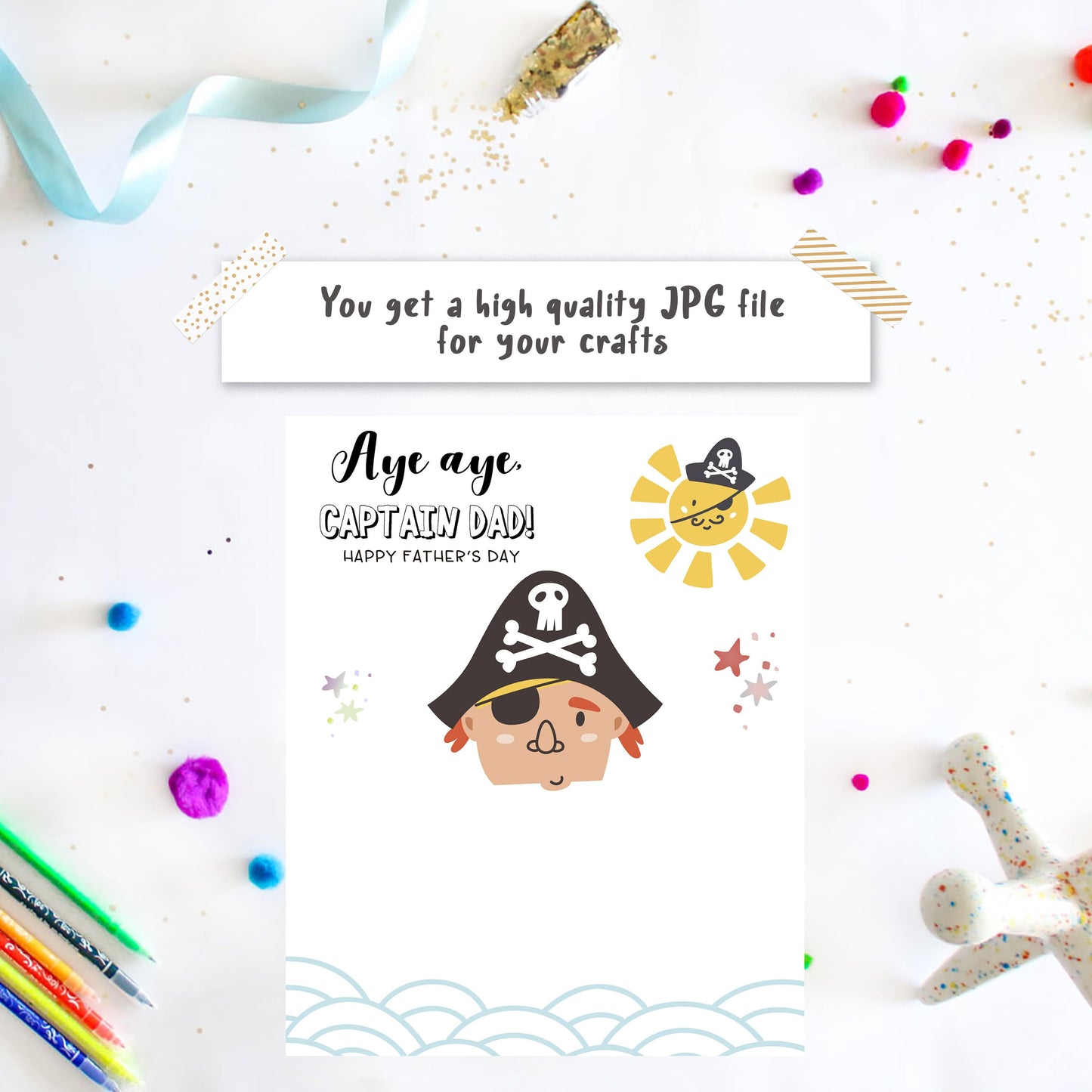 Kids hand print art - Pirate handprint art