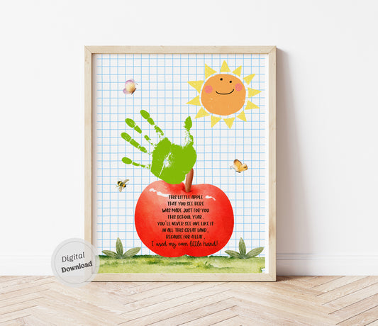 Back to School Apple poem handprint art