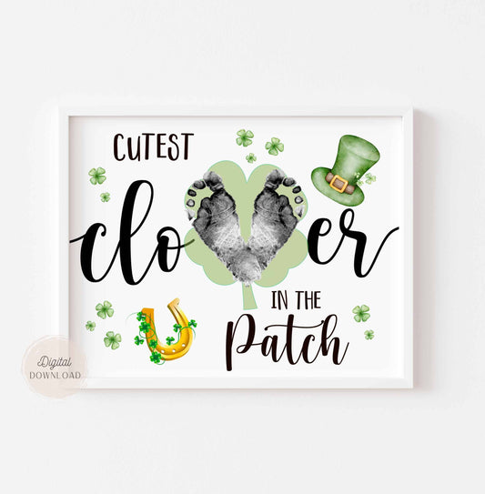 Cutest Clover Footprint Art, St. Patrick’s Day Craft for Infant