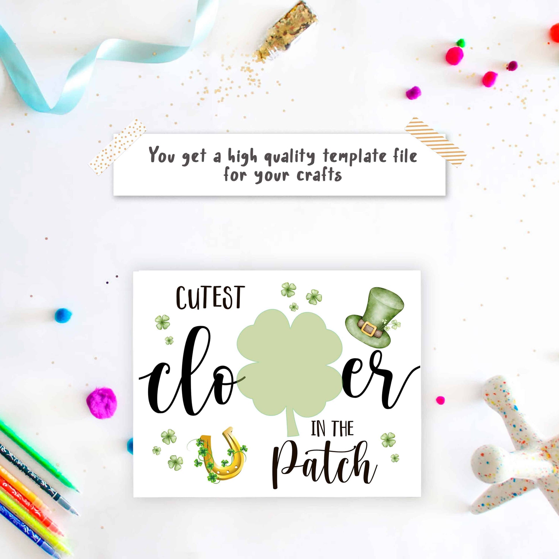 Cutest Clover Footprint Art, St. Patrick’s Day Craft for Infant template