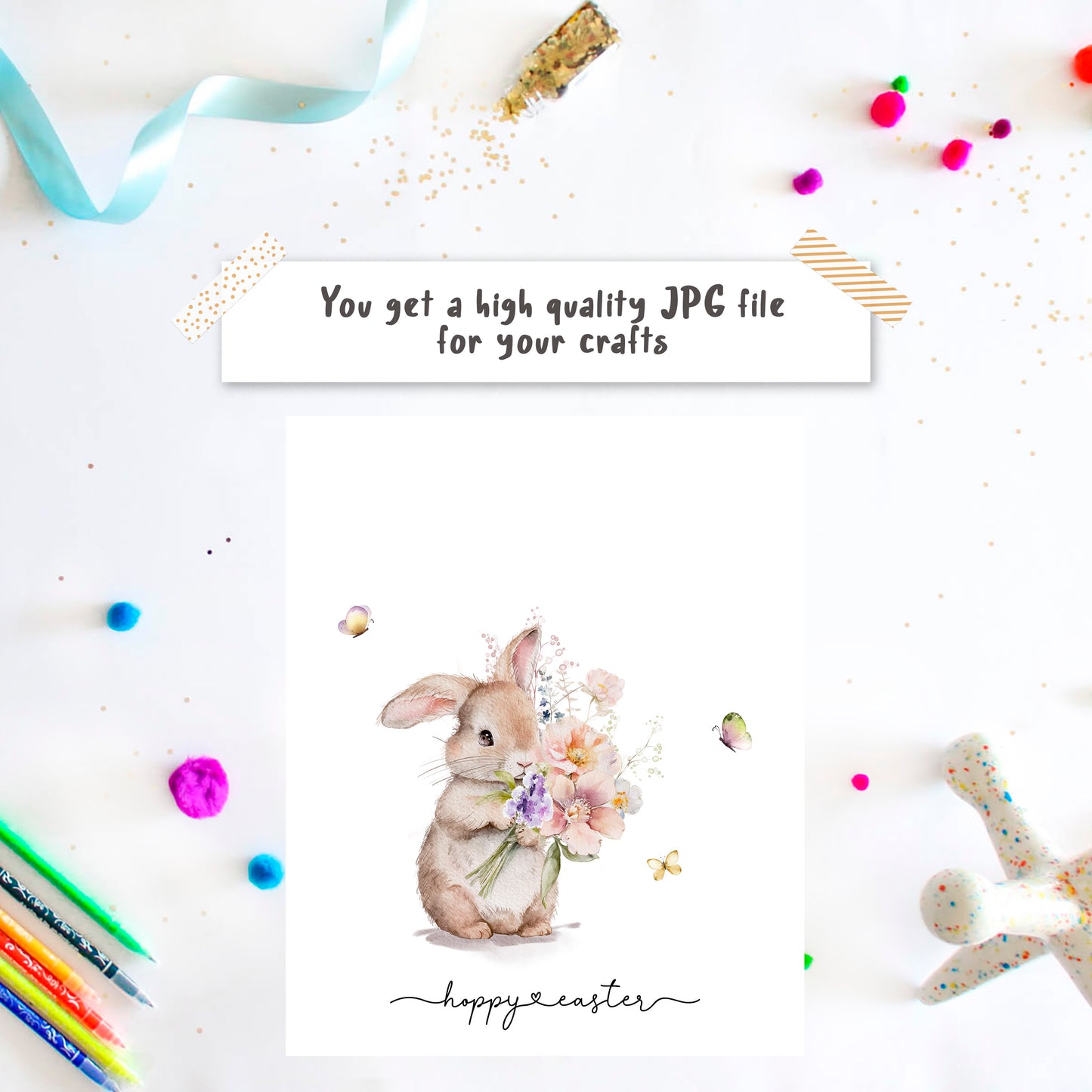 Bunny Handprint craft - Easter card