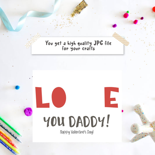 Heart Footprint - Valentine 'Love you Daddy'