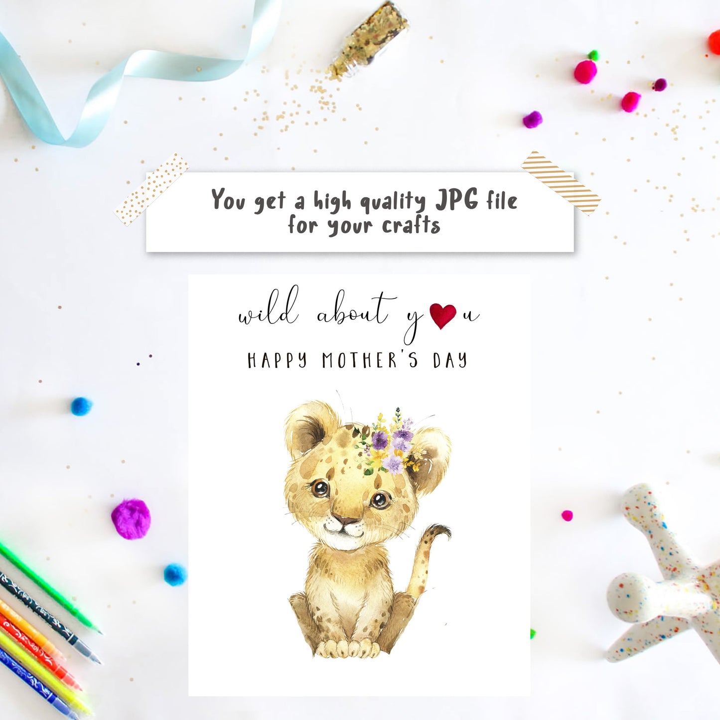 Infant Footprint Art for mom - I'm wild about you
