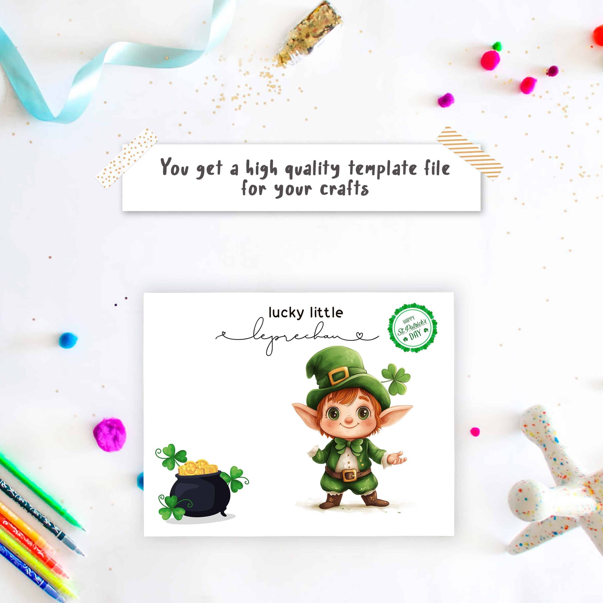 Lucky Little Leprechaun Handprint Art Craft - St. Patrick’s Day Activity template