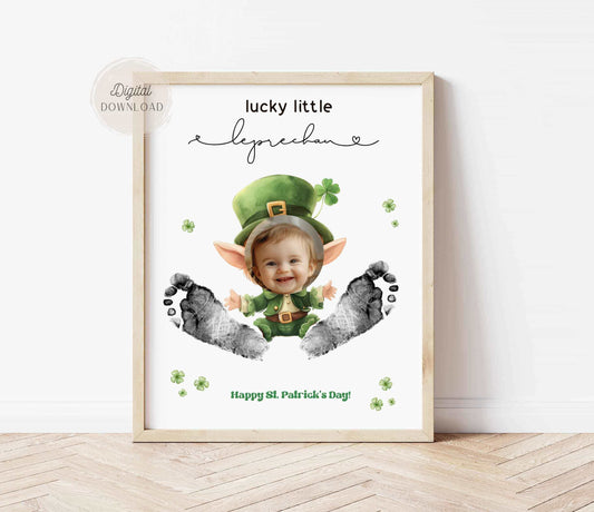 Lucky Little Leprechaun Footprint Art - Baby’s First St. Patrick’s Day Keepsake