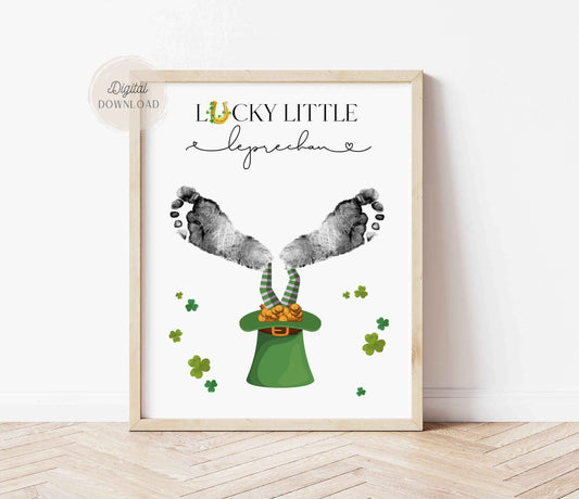 Lucky Little Leprechaun Footprint Art - St. Patrick’s Day Baby Keepsake