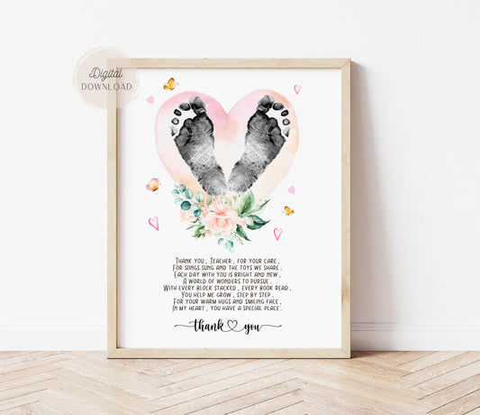 Thank you Nursery Teacher - Infant footprint art