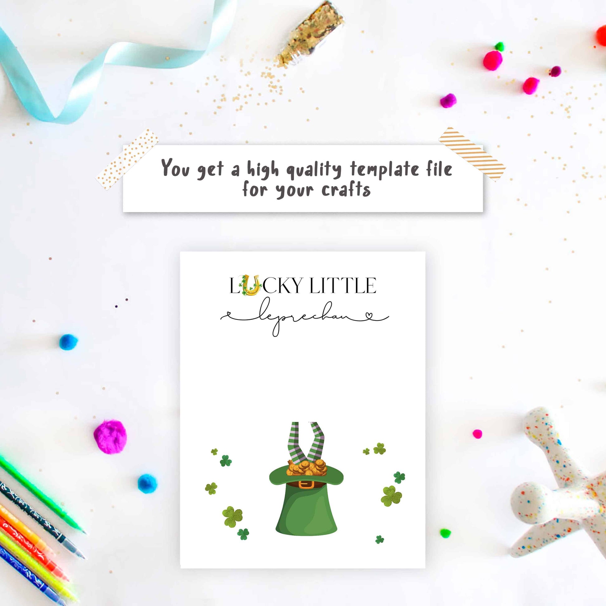 Lucky Little Leprechaun Footprint Art - St. Patrick’s Day Baby Keepsake template