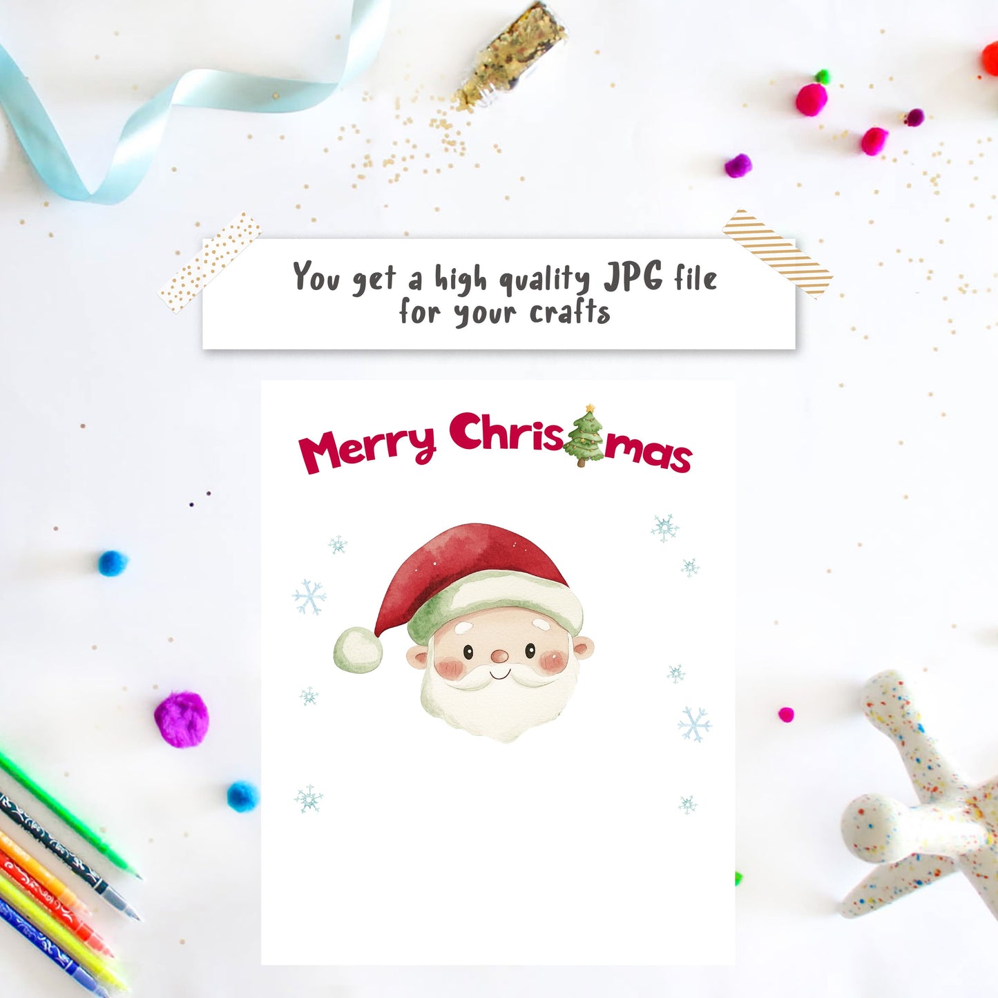 Santa's Beard Handprint template