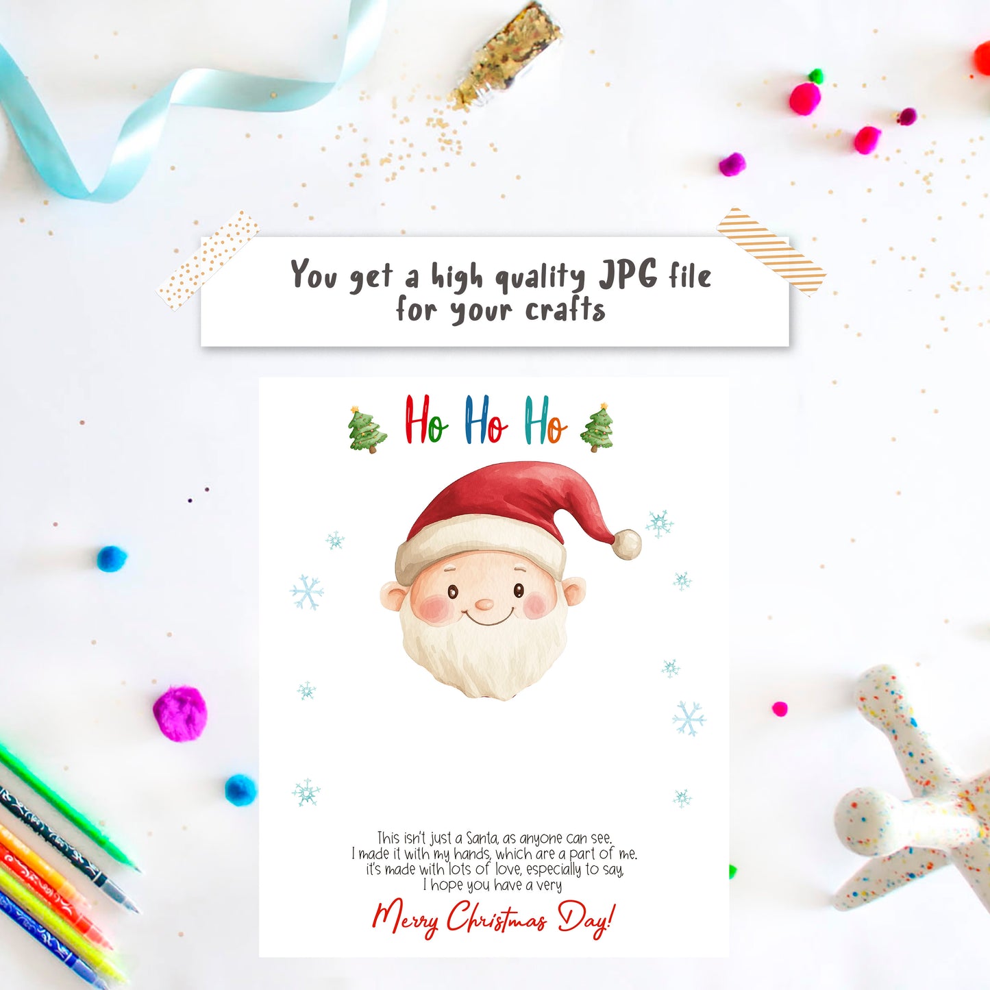 Santa Handprint poem template