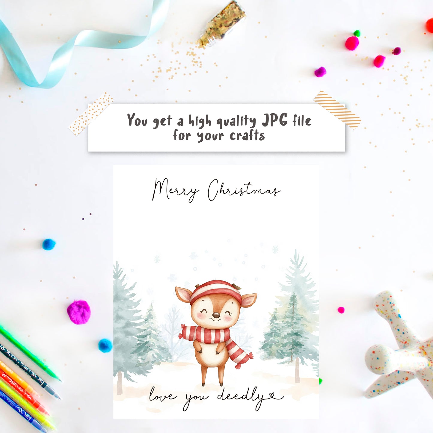 Reindeer Handprint craft template