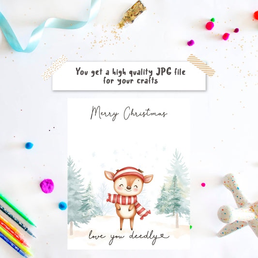 Reindeer Handprint craft template