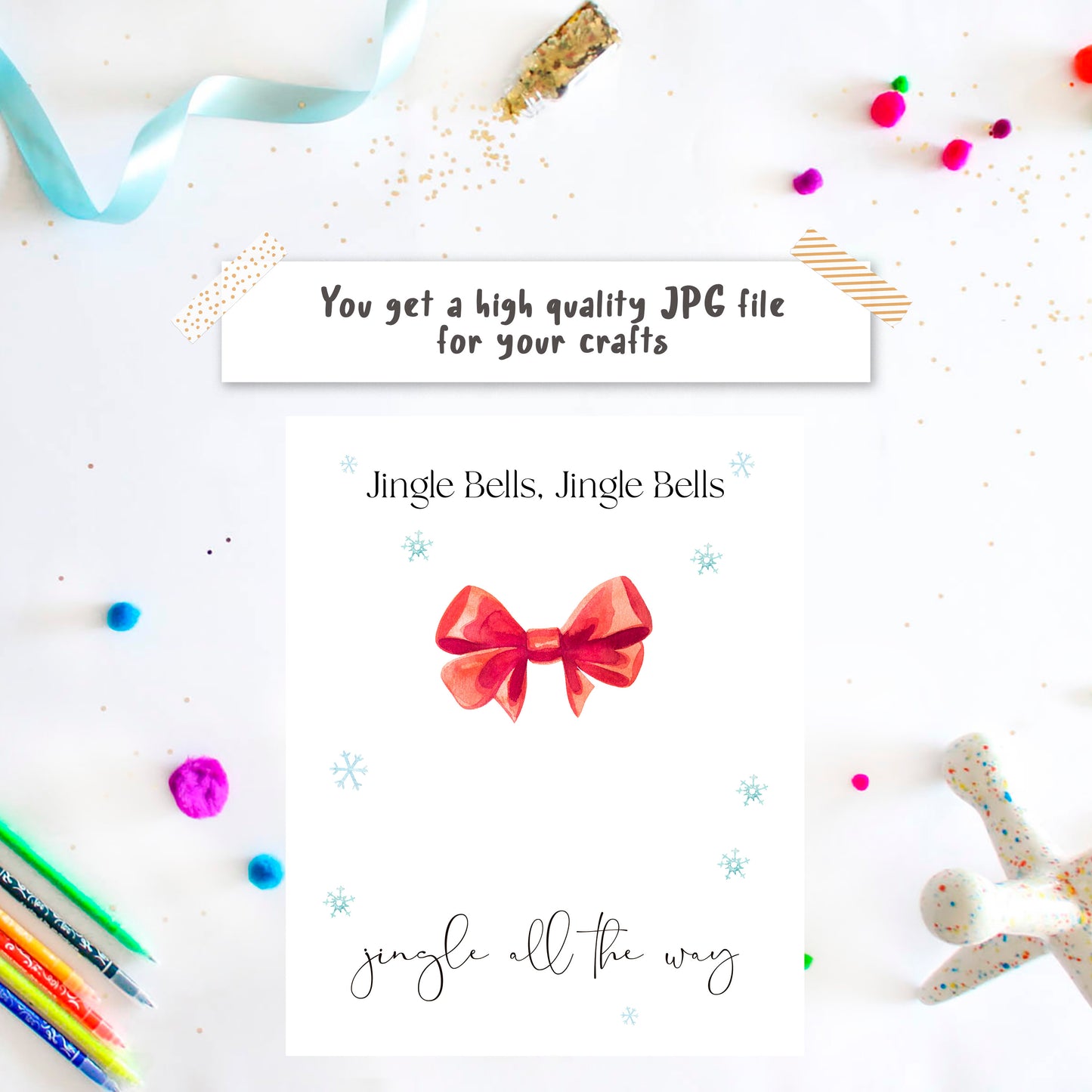 Christmas Bells Handprint craft template