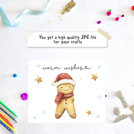 Gingerbread Handprint art template