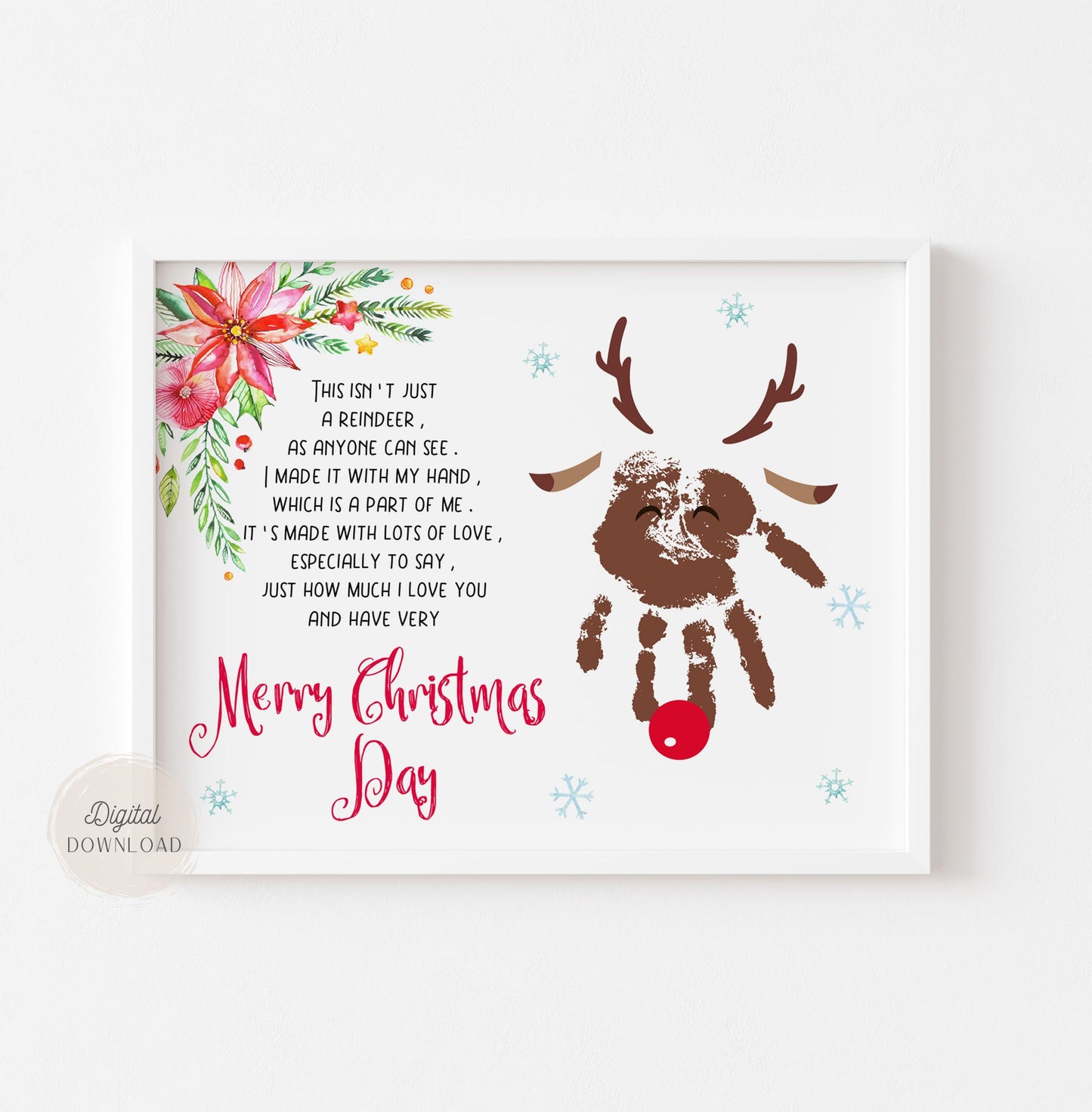 Christmas reindeer poem template