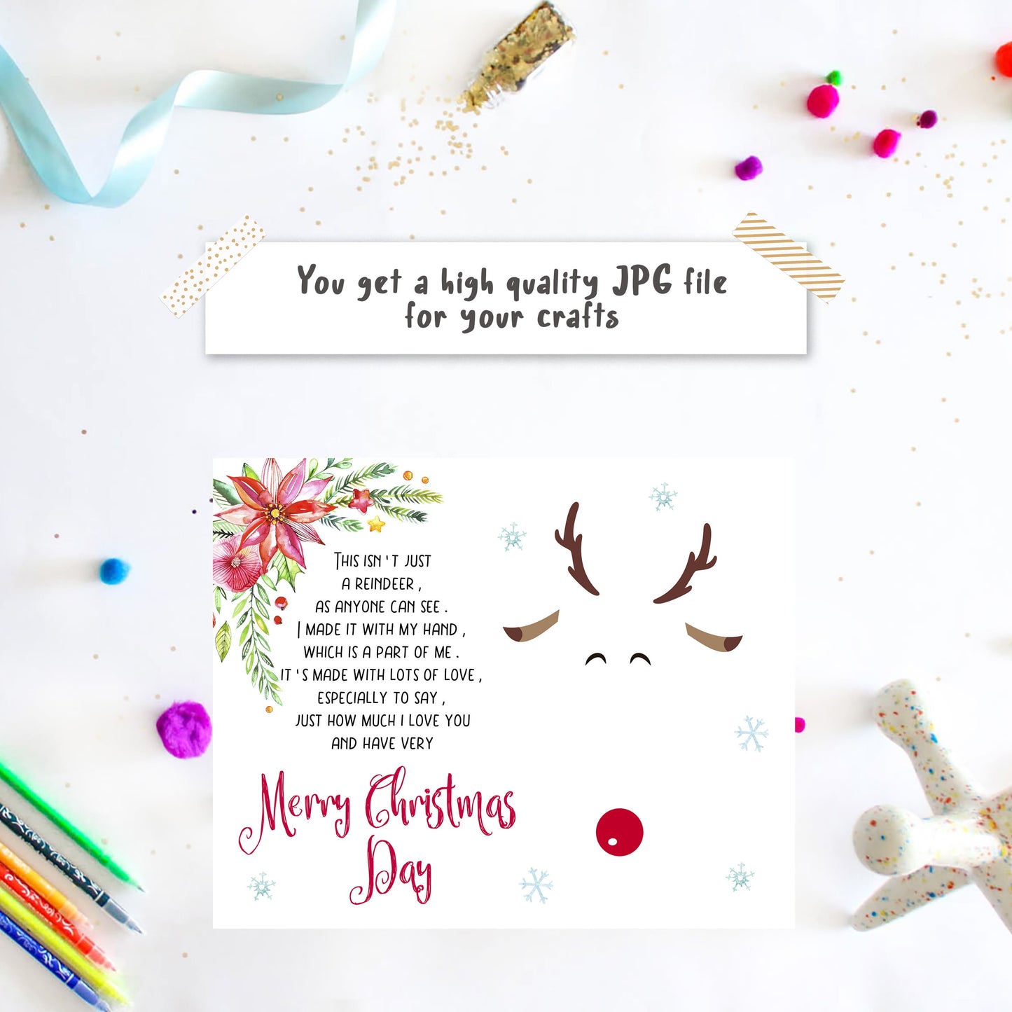 Christmas reindeer poem template