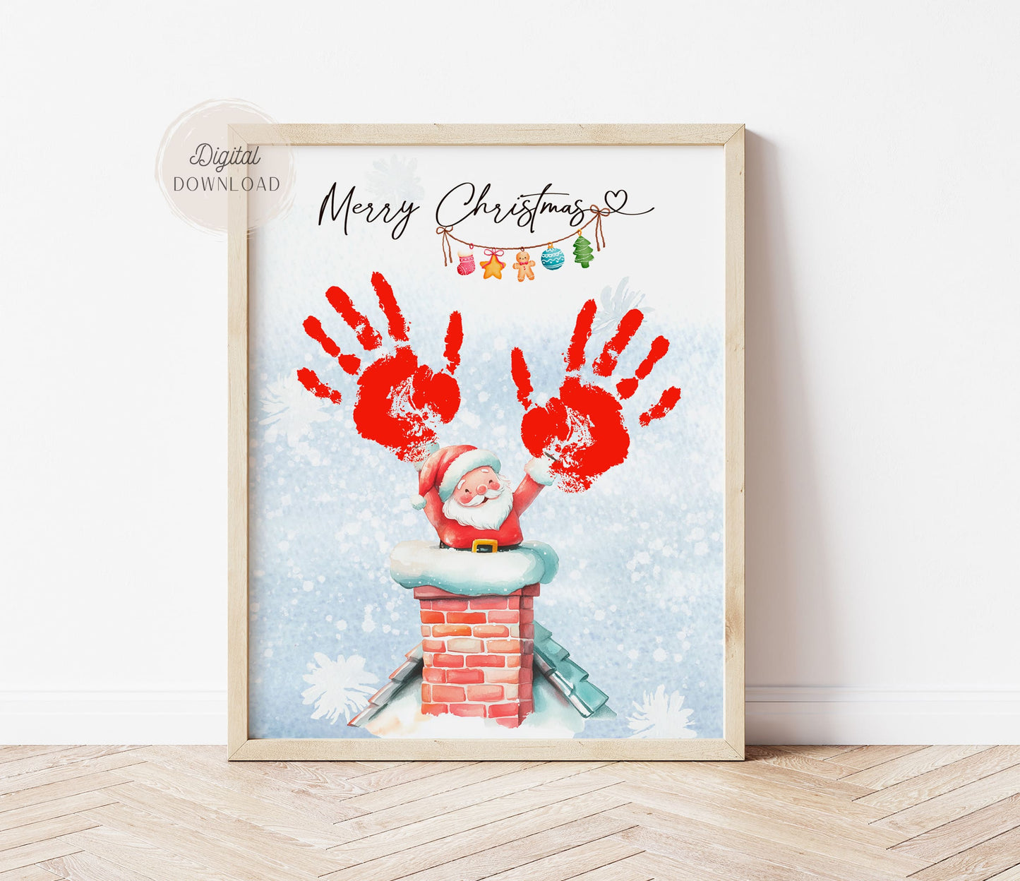 Santa Handprint art template