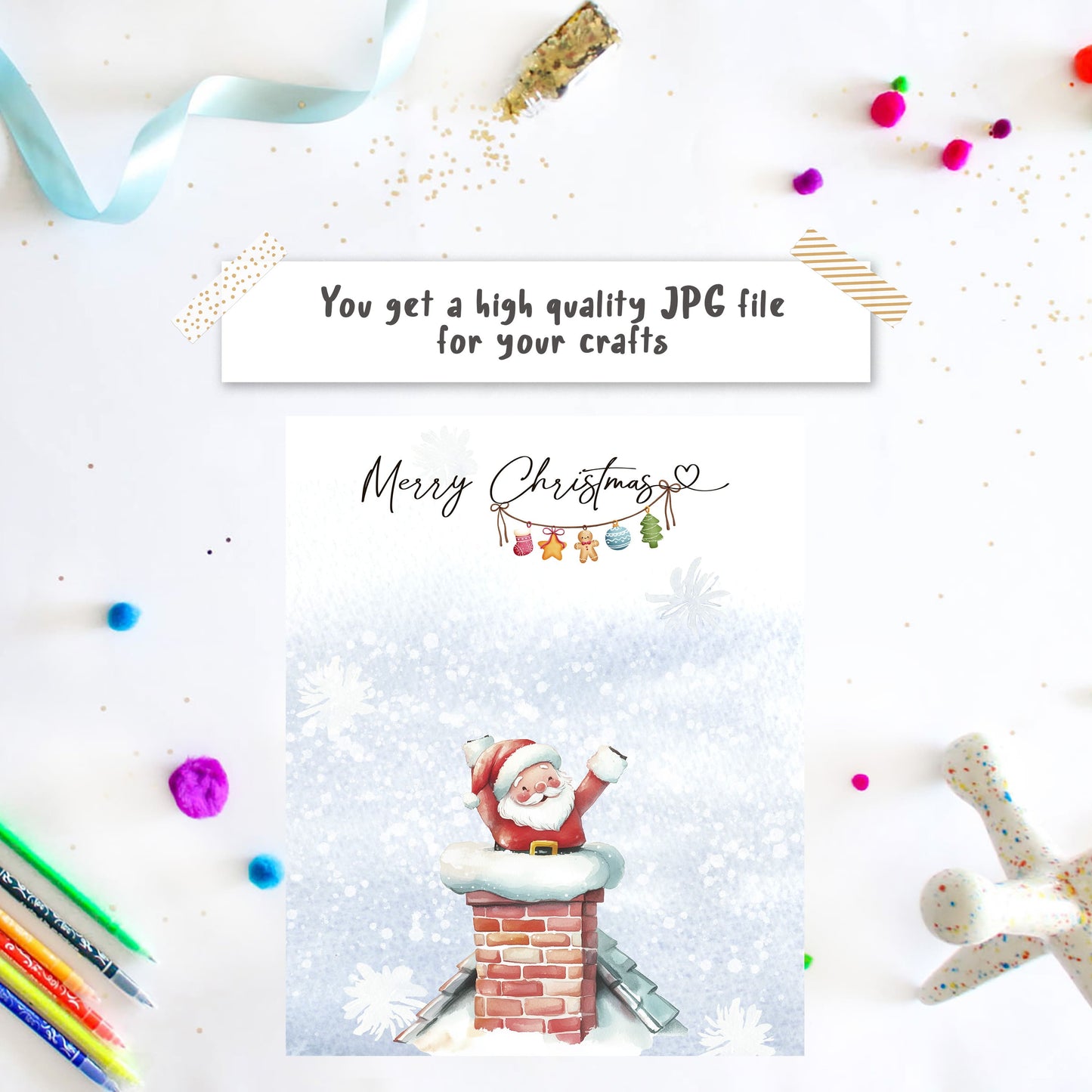 Santa Handprint art template