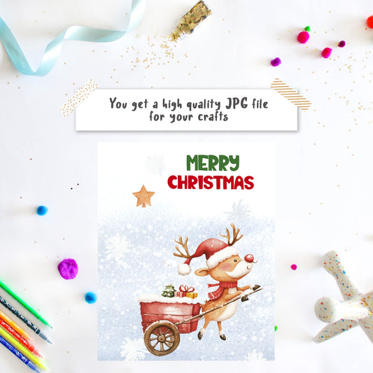 Christmas tree Handprint art template
