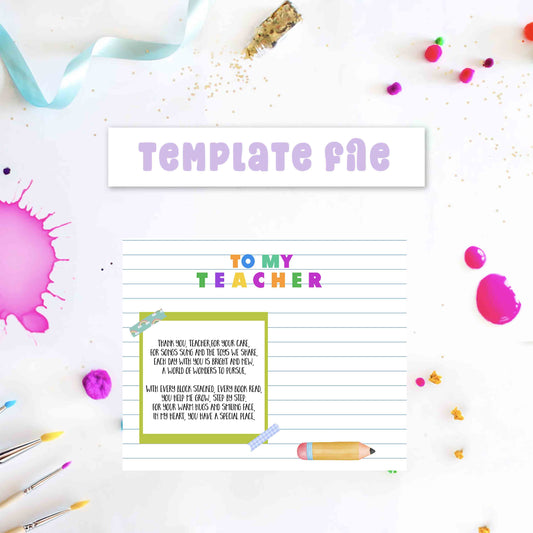 Handprint Teacher Appreciation - Thank You from Students Printable