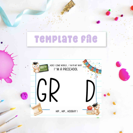 Preschool Plaque Grad Kids - Graduation Crafts Printable