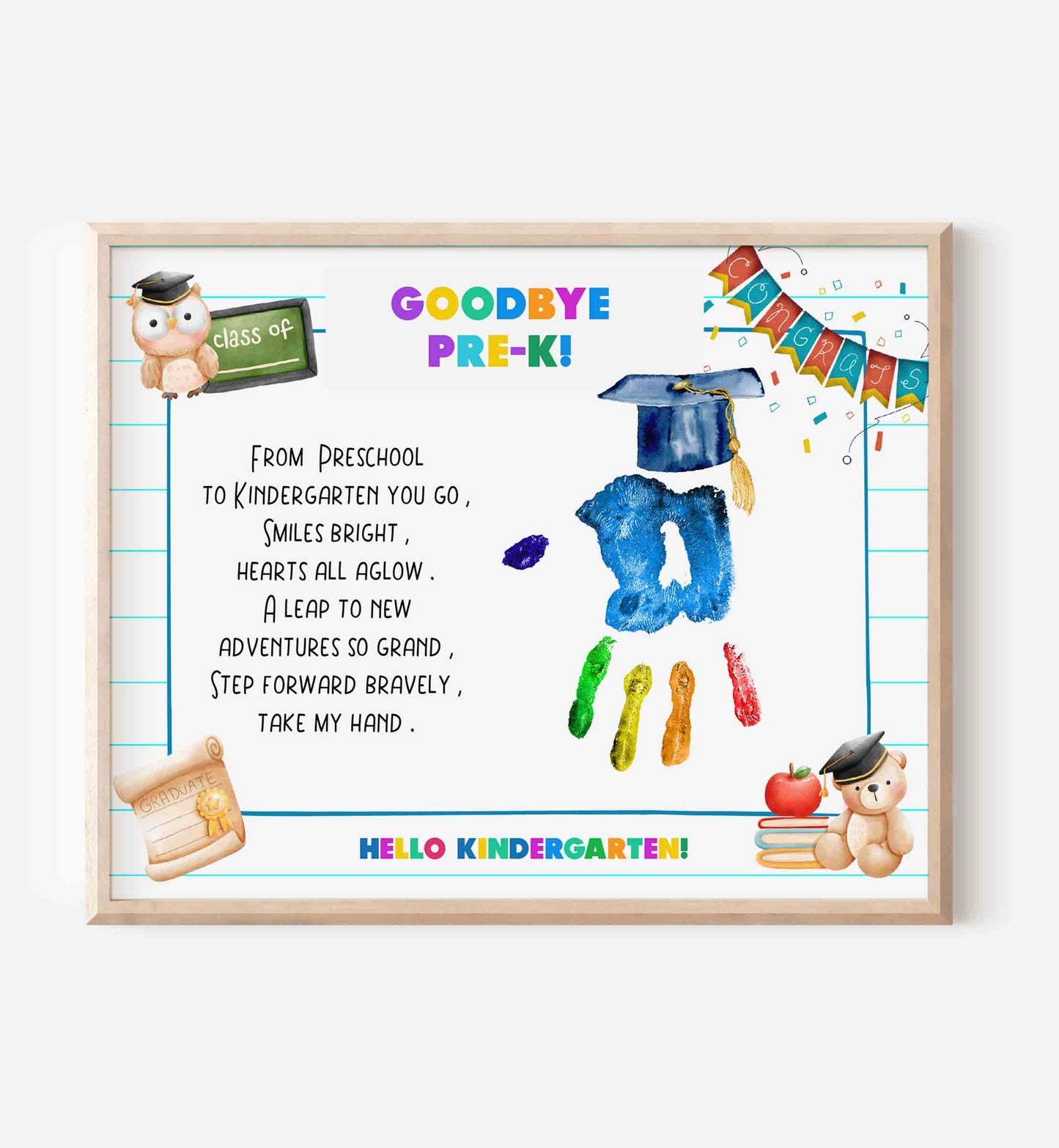 End of Year Handprint Poem Printable