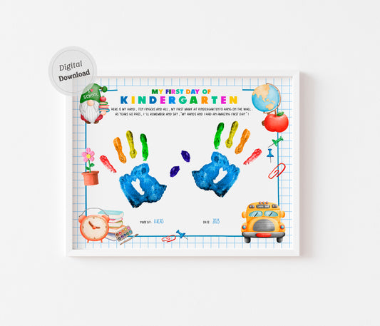 1st First Day of Kindergarten Handprint craft printable