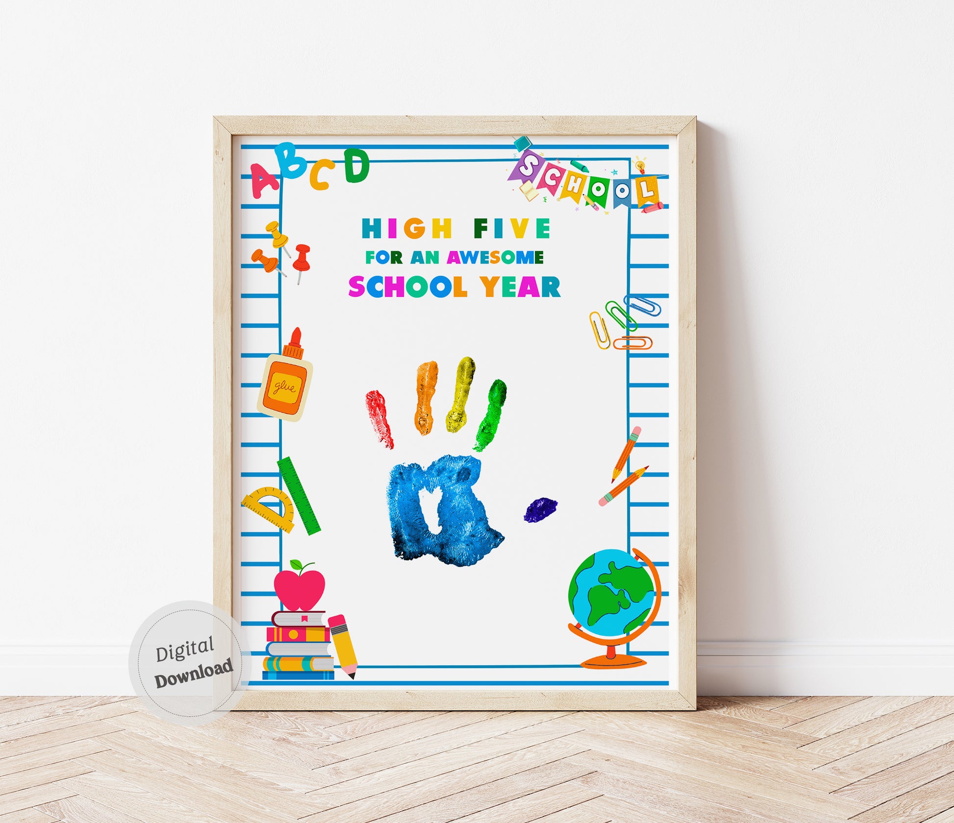 High five Back to School handprint craft DIY