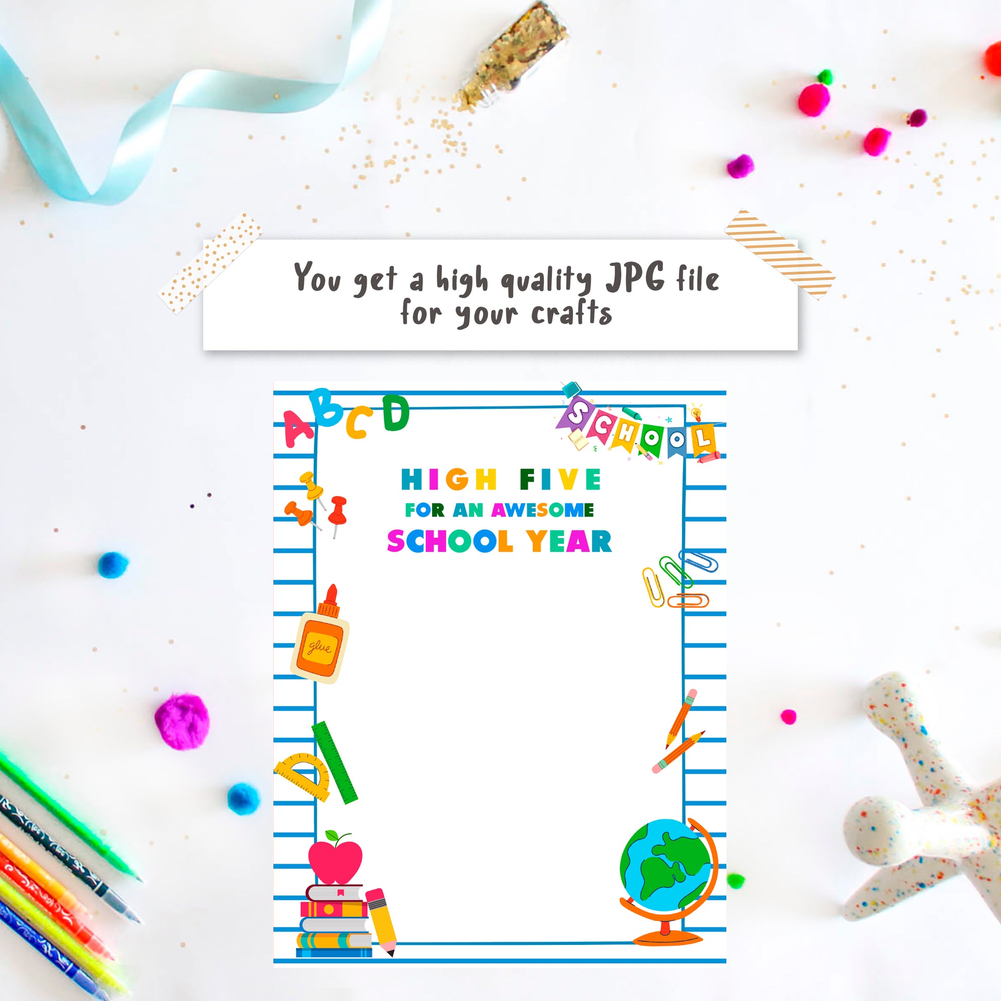High five Back to School handprint craft DIY
