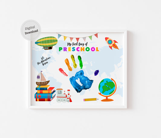 1st First Day of Preschool Handprint Art