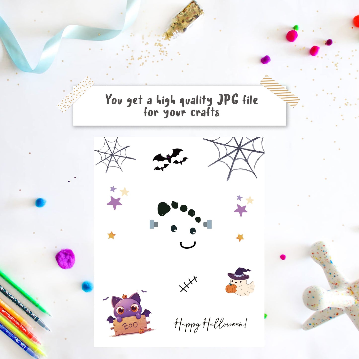 Franken cute - Halloween Monster Footprint Ar - template