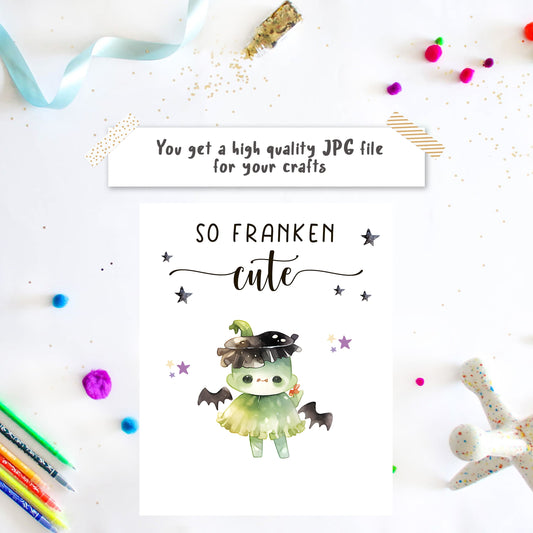 Halloween Monster Footprint - Franken cute - template