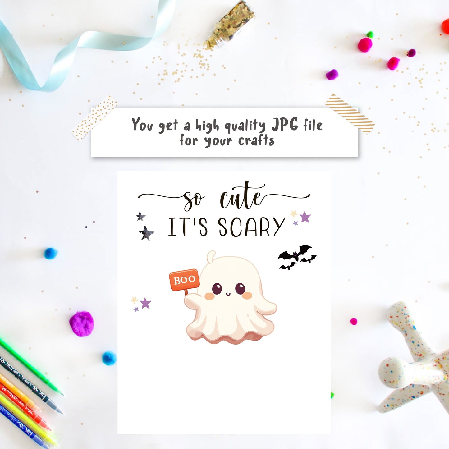 So cute it is scary - Halloween Ghost Footprint Art - template