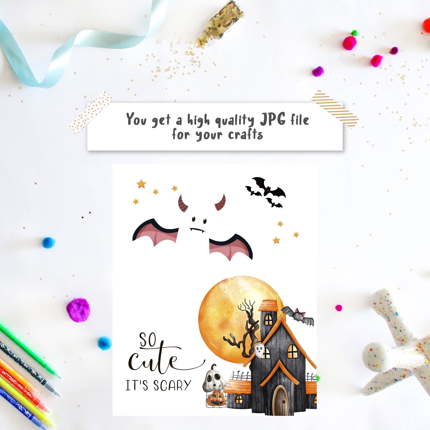 Halloween Bat Footprint Art - So cute it is scary - template