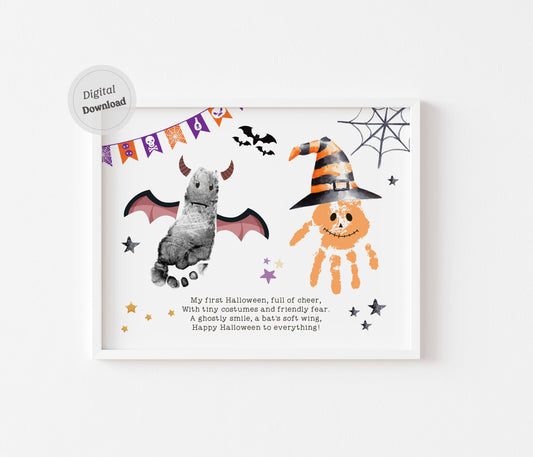 1st First Halloween Handprint and Footprint Art