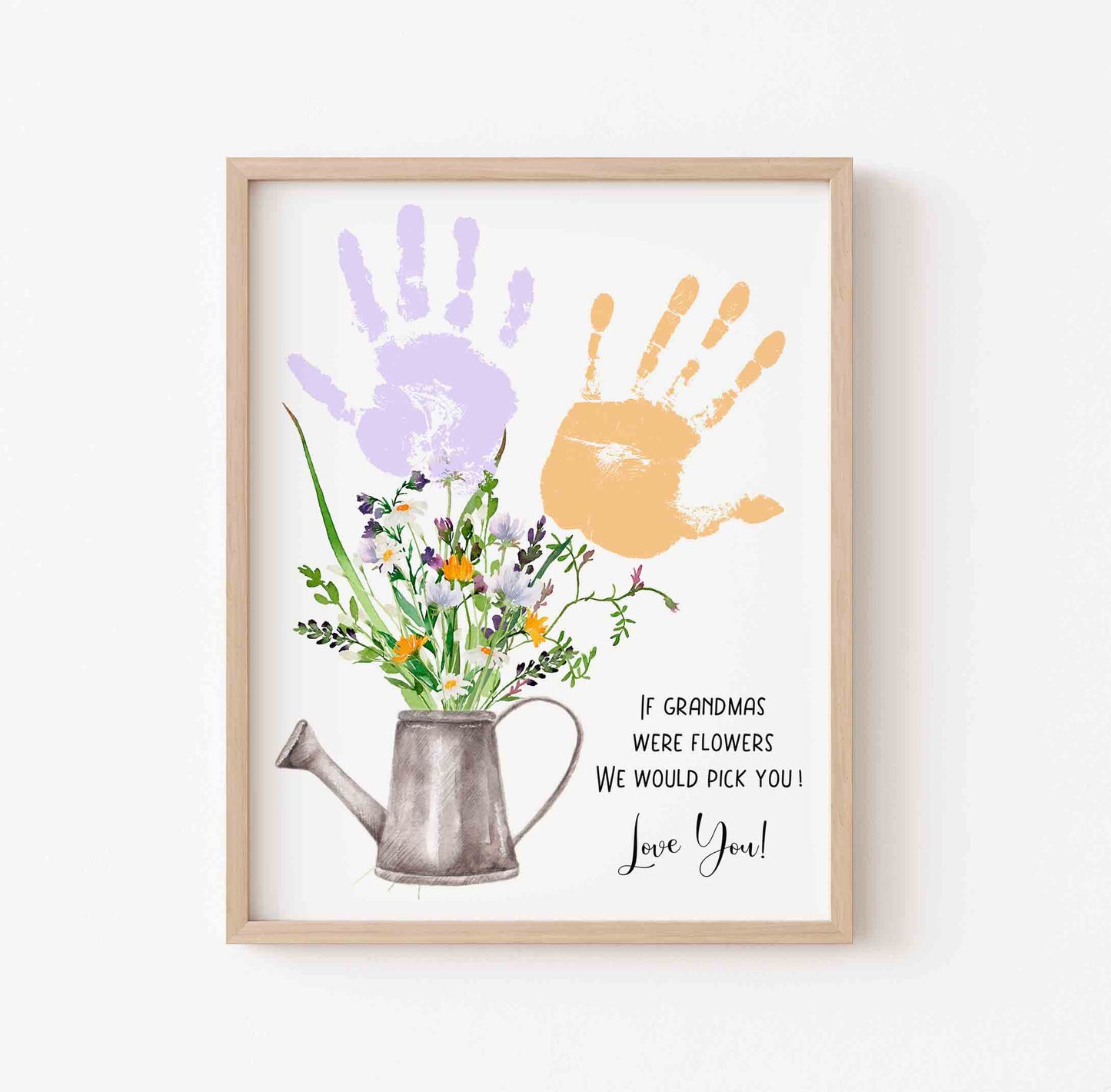 If Grandmas Were Flowers We Would Pick You - Sibling Handprint Print