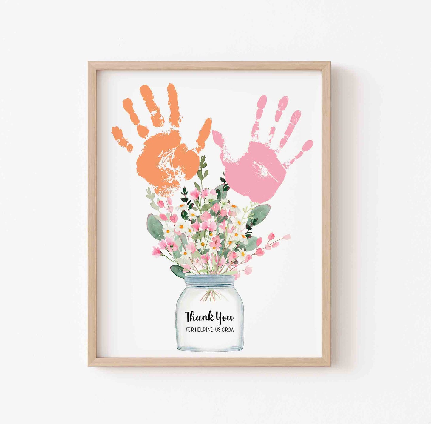 Thank You for Helping Me Grow Handprint Flowers Art Printable