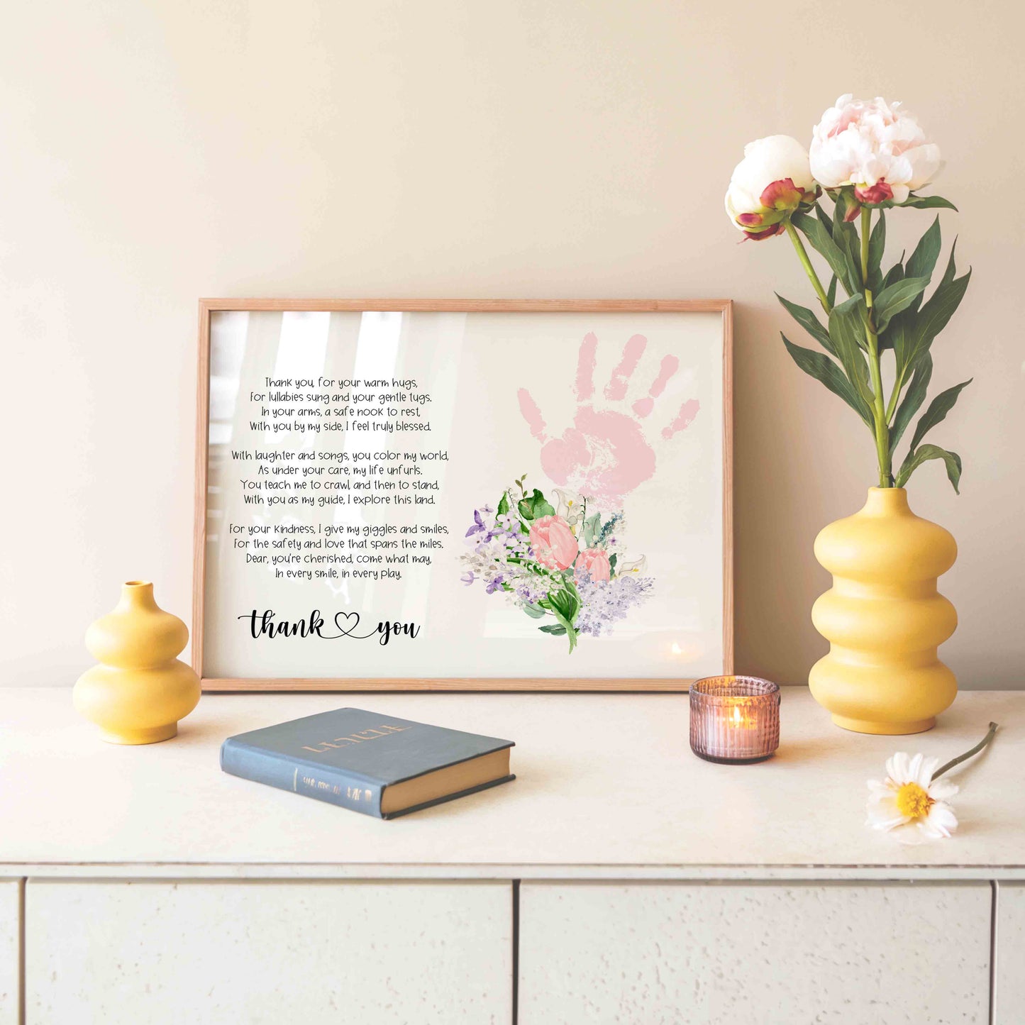 Poem of Gratitude for Teachers with Flower Handprint Printable