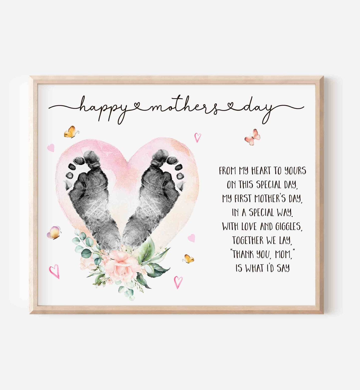 First Mother's Day Footprint Art - Baby Poem Printable