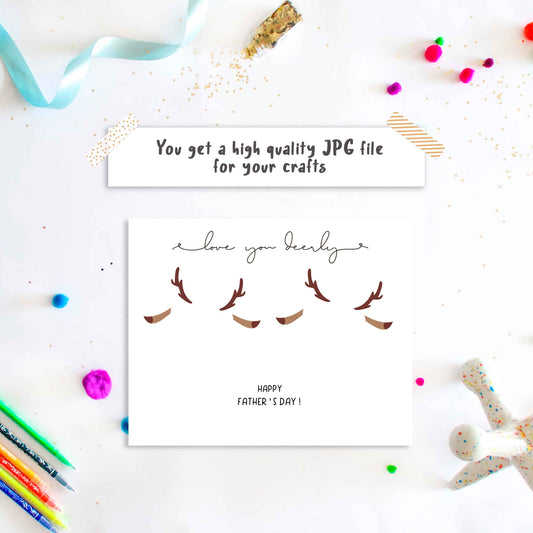Love you Deer-ly. Deer Father's day footprint art craft download