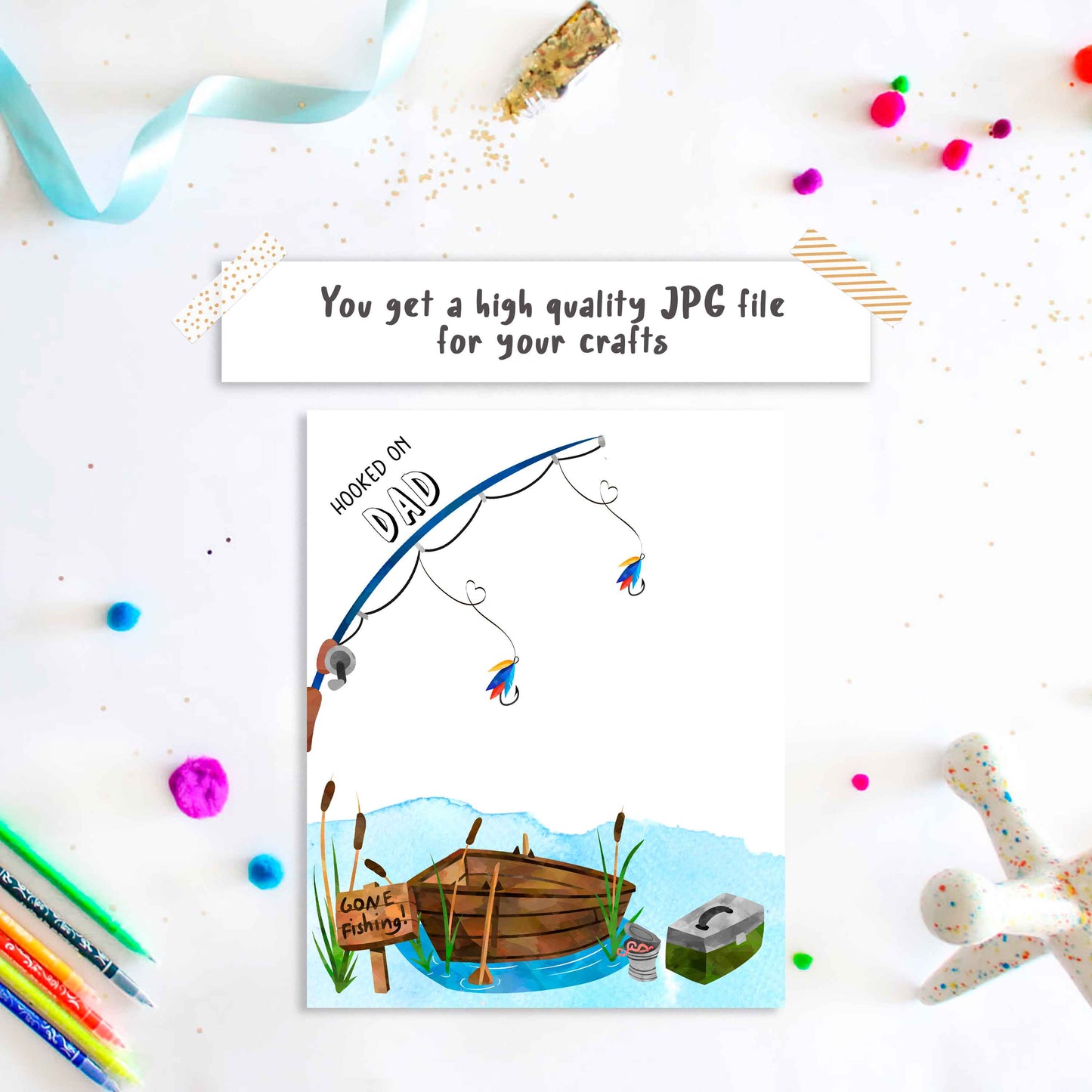 Fish Handprint art Father's day Craft DIY