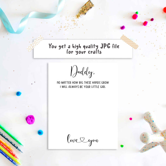 No matter how big these hands grow - Father's day handprint craft