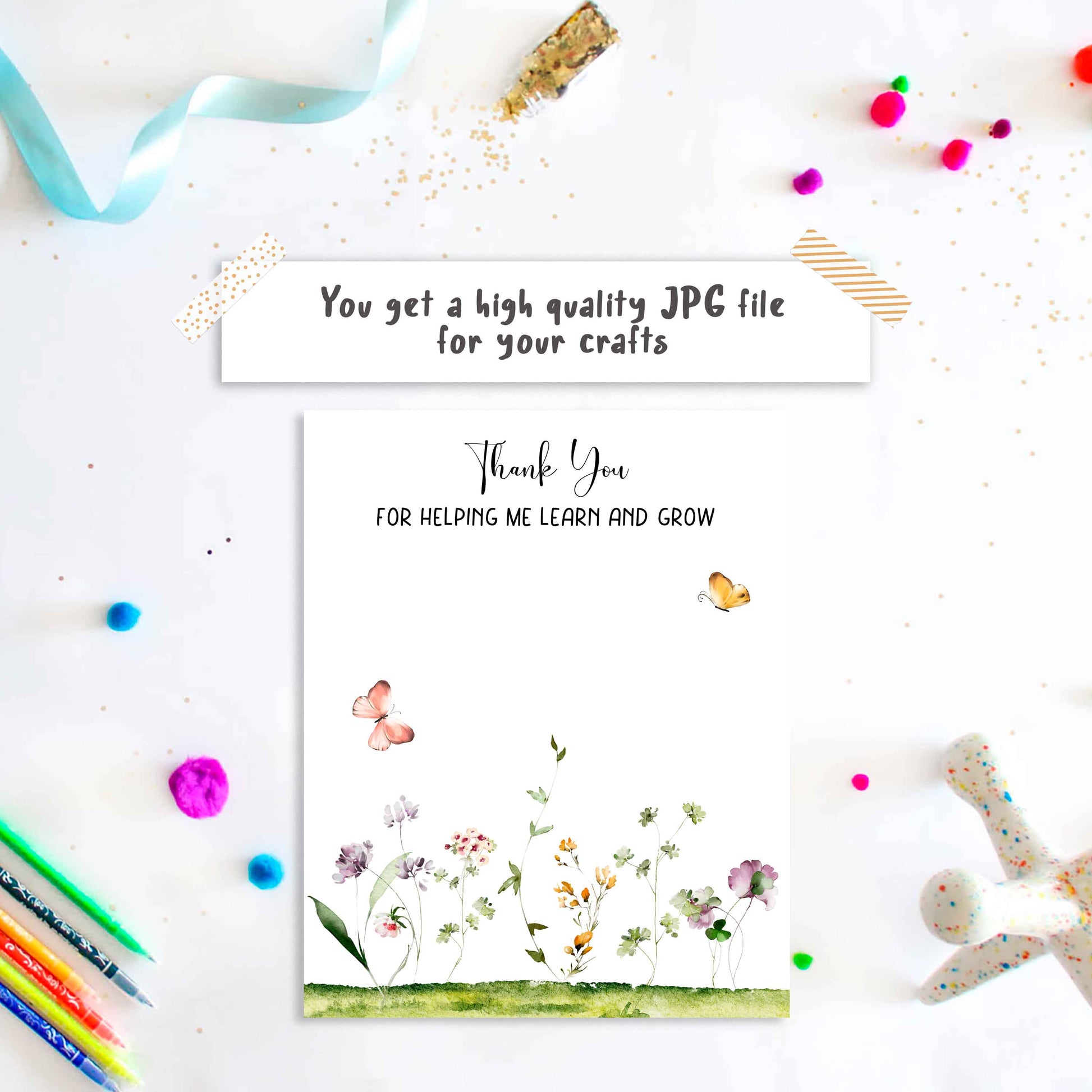 Thank You For Helping Us Grow Handprint Card