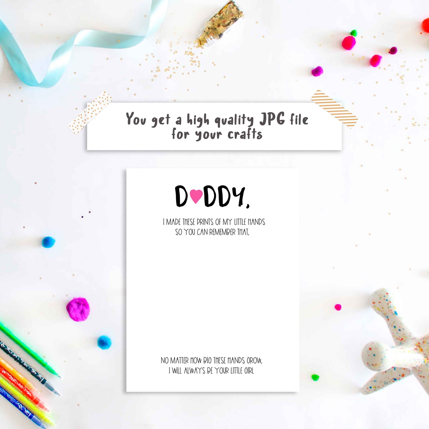 No matter how big these hands grow Father's day handprint craft from daughter