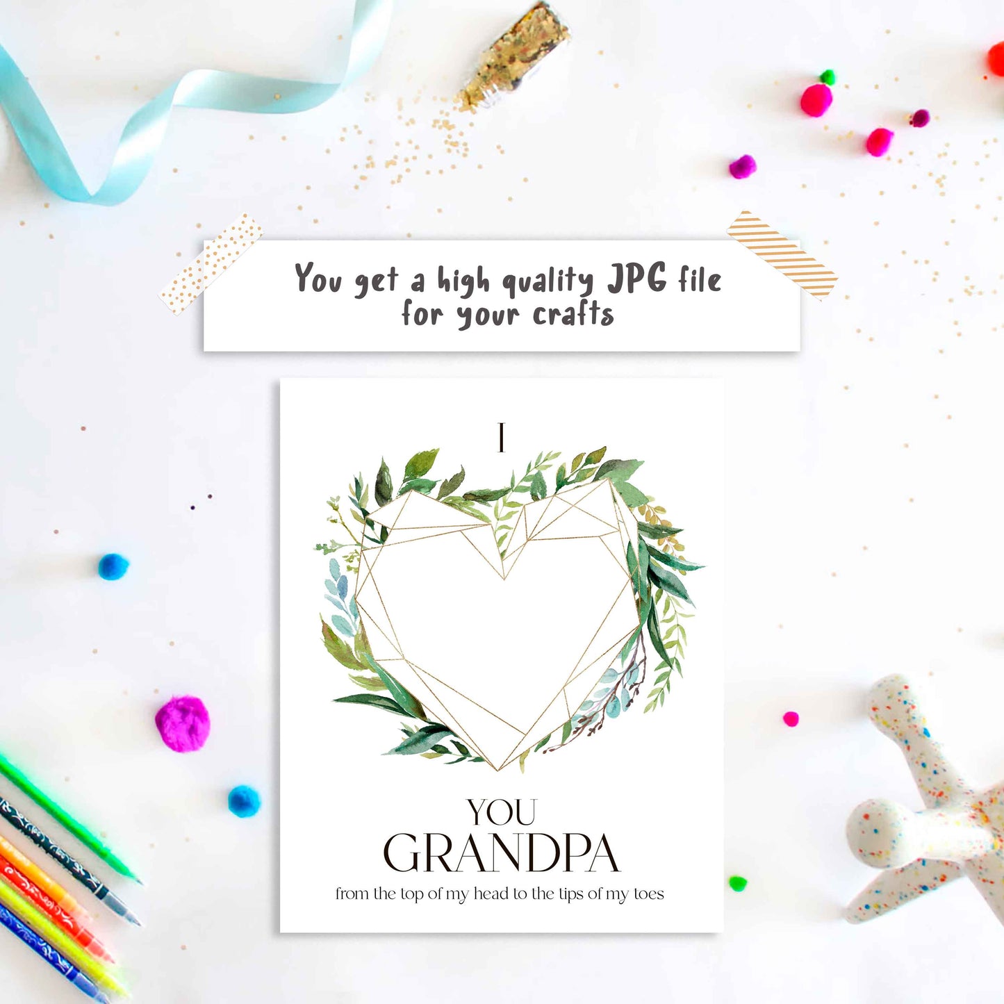 I love you from top of my Head to the tips of my toes Grandpa Footprint