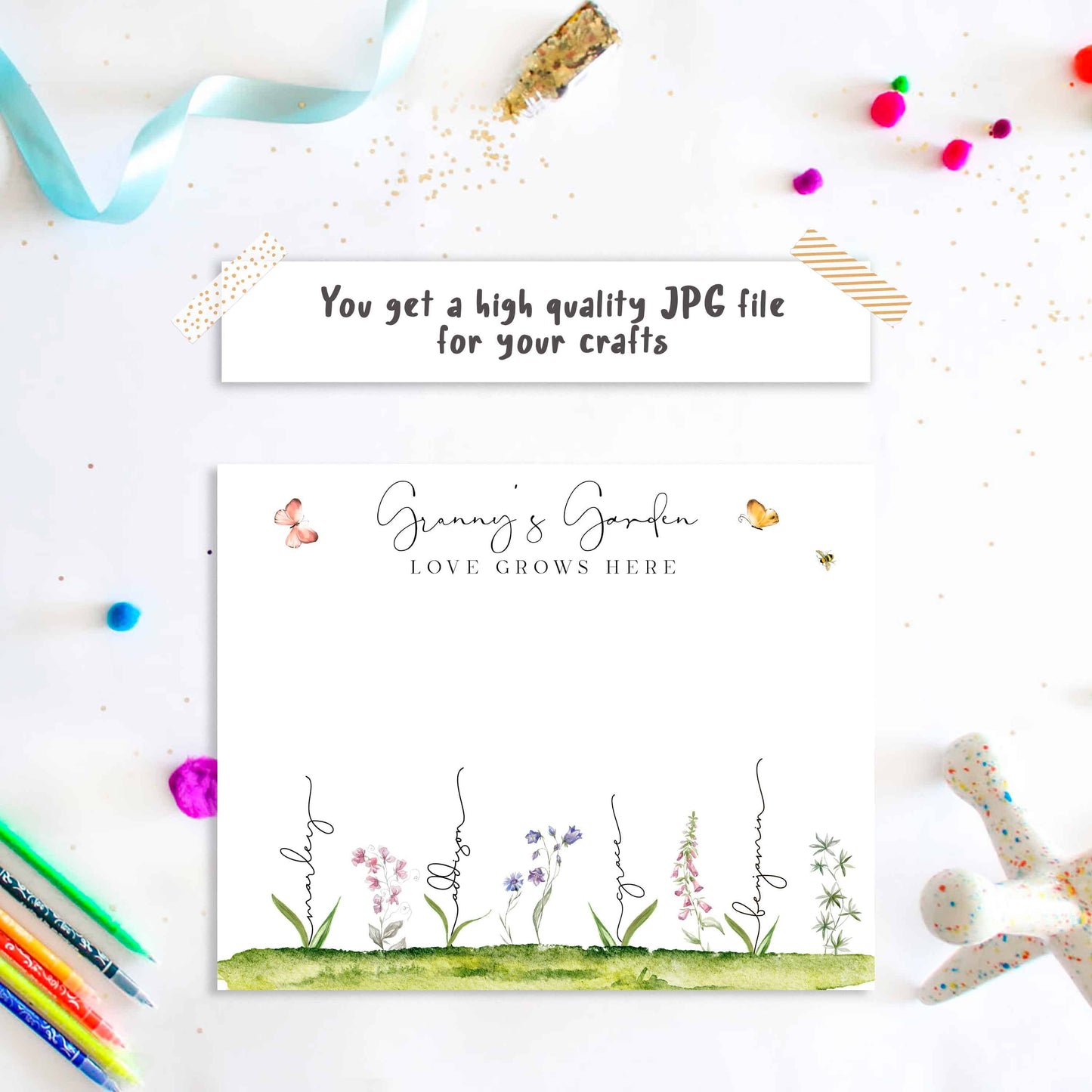 Grandma's Garden - Custom Handprint with names