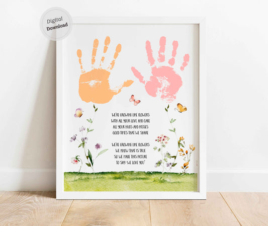 We are Growing Like a Flower Handprint Poem Craft